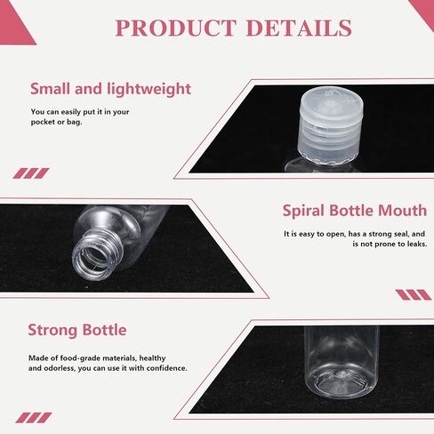 100 Pcs 1 OZ Travel Bottles with Flip Cap - 30 ml Clear Plastic Travel Size Containers, Portable Leak Proof Squeeze Bottles Refillable Empty Cosmetic Containers for Liquid Shampoo Lotion, Clear in Saudi Arabia