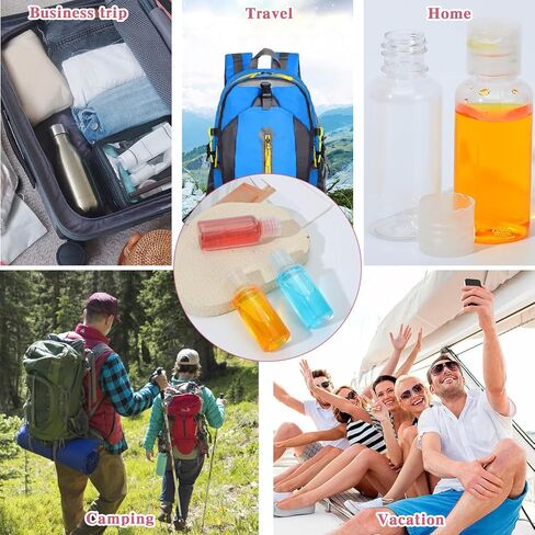 100 Pcs 1 OZ Travel Bottles with Flip Cap - 30 ml Clear Plastic Travel Size Containers, Portable Leak Proof Squeeze Bottles Refillable Empty Cosmetic Containers for Liquid Shampoo Lotion, Clear in Saudi Arabia