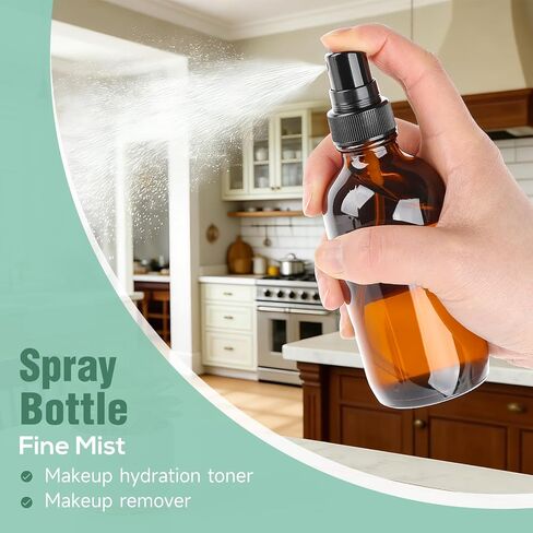 Vitreaux 24 Pack 4 oz Amber Glass Spray Bottles Small,Empty Refillable Brown Glass Spray Bottle for Essential Oils,Fine Mist Bottles for Face,Hair,Travel,Perfumes,Plants,Cleaning Solutions in Saudi Arabia