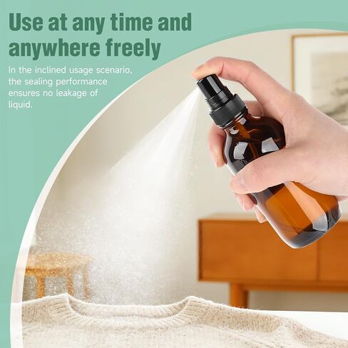 Vitreaux 24 Pack 4 oz Amber Glass Spray Bottles Small,Empty Refillable Brown Glass Spray Bottle for Essential Oils,Fine Mist Bottles for Face,Hair,Travel,Perfumes,Plants,Cleaning Solutions in Saudi Arabia