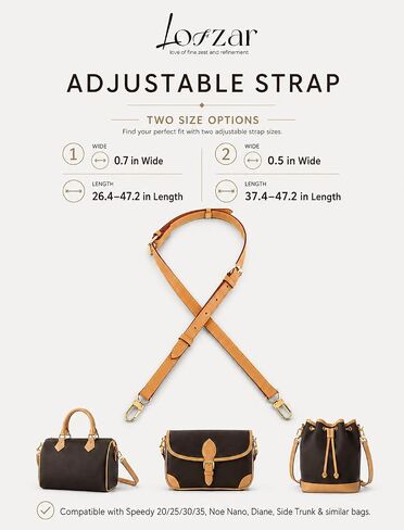 Adjustable Length Vachetta Leather Replacement Bag Strap, Fits Speedy Nano/20/25/30/35 Boulogne and More in Saudi Arabia