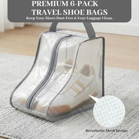 6Pack Portable Boots Bag for Cowboy Boots Short Boot Storage Bags, Waterproof Cowboy Boot Travel Bag, Clear Boot Storage Bags for Dustproof, Suitable for Home Storage and Outdoor Travel Enthusiasts in Saudi Arabia