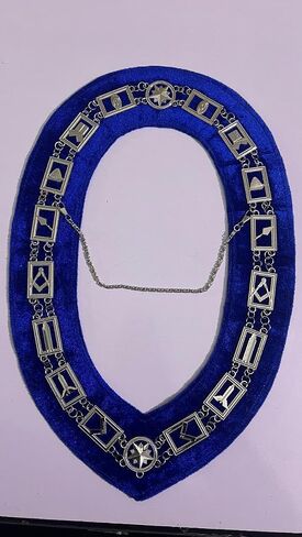 Masonic Regalia Master Mason Blue Lodge Apron Set With Blue Lodge Chain Collar And Gloves (Apron+Chain Collar+Gloves) in Saudi Arabia