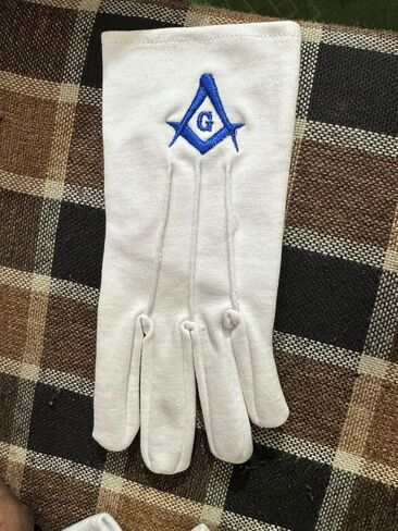 Masonic Regalia Master Mason Blue Lodge Apron Set With Blue Lodge Chain Collar And Gloves (Apron+Chain Collar+Gloves) in Saudi Arabia