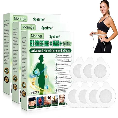Berberine Patches(Larger Size) Moringa 10-In-1 Advanced Nano Microdarts Patch, Moringa Berberine X Nad Patches, Natural Ingredients Suitable for All Skin Types (2 Boxes) in Saudi Arabia