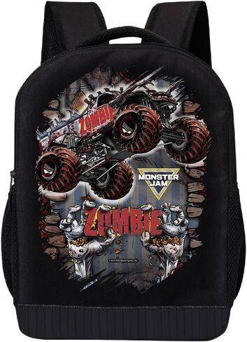 Fast Forward Monster Jam Backpack for Kids | Monster Jam Bookbag Featuring Zombie Monster Truck Graphic | Toddler Travel Bag, Lightweight Backpack for School | Ages 3+ in Saudi Arabia