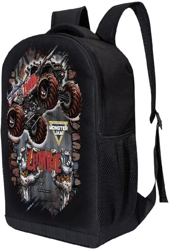 Fast Forward Monster Jam Backpack for Kids | Monster Jam Bookbag Featuring Zombie Monster Truck Graphic | Toddler Travel Bag, Lightweight Backpack for School | Ages 3+ in Saudi Arabia