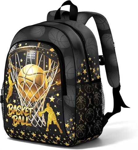 Basketball School Backpack for Boys, Basketball Print Backpack for Boys Bookbag Suitable for 6-18 Kid, Sports Theme Backpacks for Children Teens Elementary Middle School in Saudi Arabia