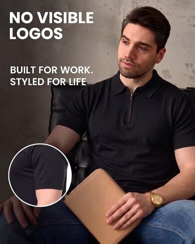 Men’s Activewear Short Sleeve Merino Wool Polo Shirt with Quarter Zip Design in Saudi Arabia