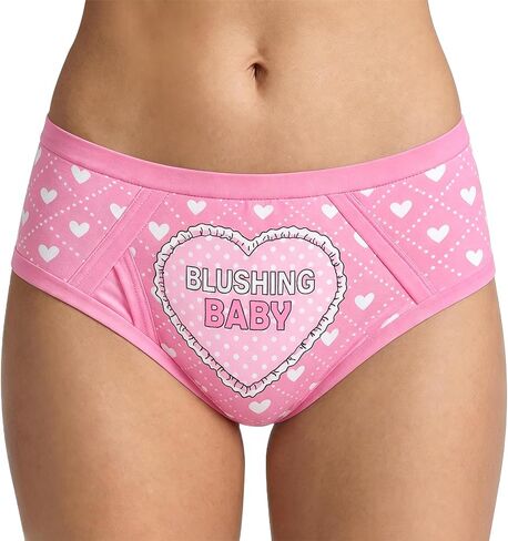 Littleforbig Soft Silky Underwear Comfortable Washable Reusable Waterproof Adult Briefs Training Pants - Blushing Baby in Saudi Arabia