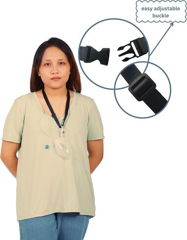 Adjustable Mastectomy Recovery Drain Holder Drainage Shower Bag and Shower Lanyard Comfortable Post-Surgery Drainage Support and Secure Drain Management (Peach Fuzz+Black) in Saudi Arabia