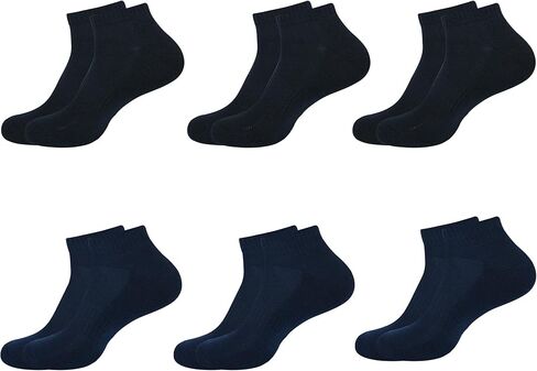 USA Women's Ankle Socks,Pack of 6, Color - 3 Black, 3 Navy Blue, Size - 4 to 7 in Saudi Arabia