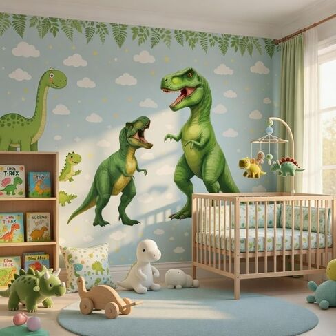 Zonon 2 Pcs 3D Large Dinosaur Wall Decals Decor 6/4 ft Dino Wall Stickers Peel and Stick Animals Art Wallpaper for Room Jungle Safari Dinosaur Birthday Party Decorations Supplies in Saudi Arabia