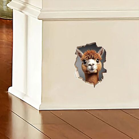 3D Alpaca Wall Decal 2-Pack, Cute Llama Design Waterproof Removable Vinyl Sticker for Wall, Car, Laptop & Bedroom Decor LB-0073 in Saudi Arabia