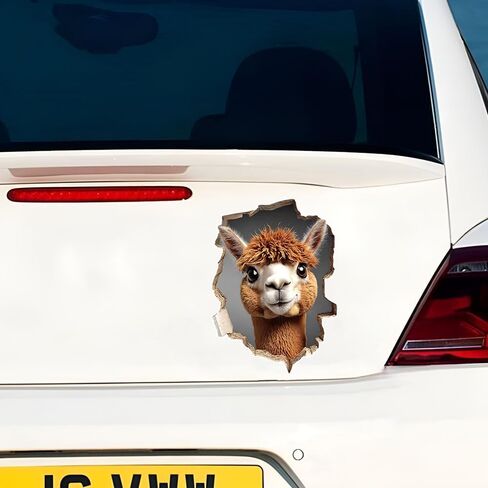3D Alpaca Wall Decal 2-Pack, Cute Llama Design Waterproof Removable Vinyl Sticker for Wall, Car, Laptop & Bedroom Decor LB-0073 in Saudi Arabia