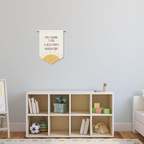 Classroom Sun Banner Canvas, Nursery Kids Room Decor, You Make This Classroom Brighter Pennant Flag Sign Hanging,Inspirational Colorful Wall Art Gifts for Toddler Room Preschool Decor 11x15in in Saudi Arabia