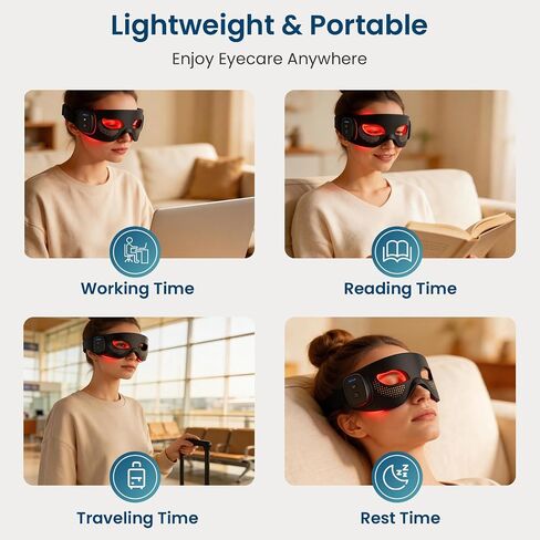 Red Light Therapy for Eyes, LED Light Therapy Eye Mask, 650nm Red Light & 850nm Infrared Red Light Therapy Device in Saudi Arabia