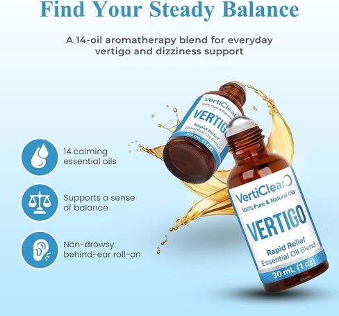 VertiClear Relief Roller (1 oz) | Essential Oils for Inner Balance & Motion Comfort | Supports Dizziness, Lightheaded Feelings & Nausea Sensations | Travel Roll-On | 1 oz (30 mL) in Saudi Arabia