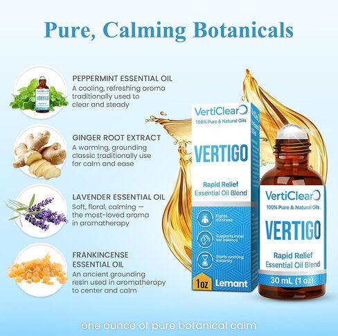 VertiClear Relief Roller (1 oz) | Essential Oils for Inner Balance & Motion Comfort | Supports Dizziness, Lightheaded Feelings & Nausea Sensations | Travel Roll-On | 1 oz (30 mL) in Saudi Arabia