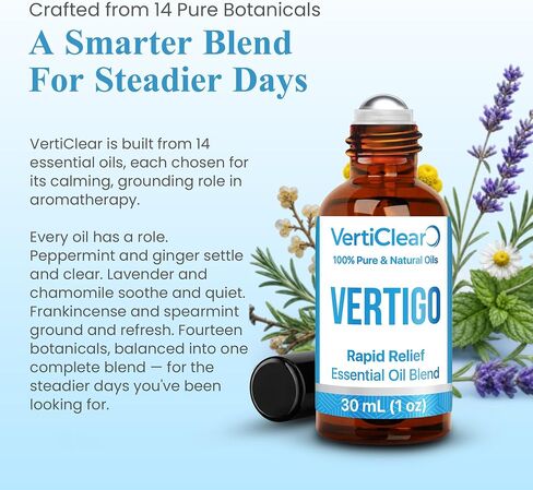 VertiClear Relief Roller (1 oz) | Essential Oils for Inner Balance & Motion Comfort | Supports Dizziness, Lightheaded Feelings & Nausea Sensations | Travel Roll-On | 1 oz (30 mL) in Saudi Arabia