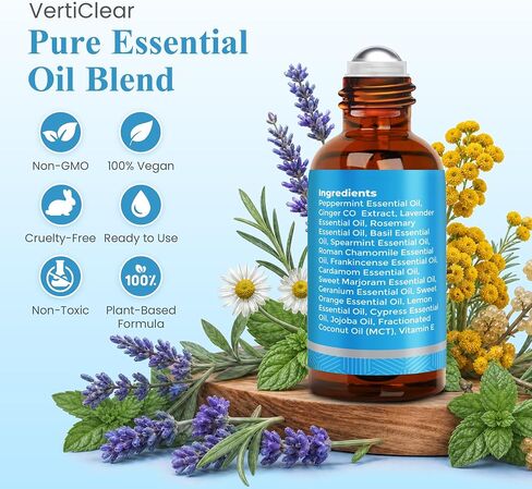 VertiClear Relief Roller (1 oz) | Essential Oils for Inner Balance & Motion Comfort | Supports Dizziness, Lightheaded Feelings & Nausea Sensations | Travel Roll-On | 1 oz (30 mL) in Saudi Arabia