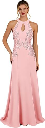 Mermaid Satin Mother of the Bride Dress for Wedding Sleeveless Cutout Lace Halter Formal Dress in Saudi Arabia
