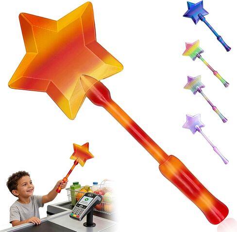 Credit Card Wand, Tap to Pay Wand, Magic Wand Credit Card Holder, Fairy Pay Wand - 3D Printed Contactless Payment Card Holder, Star Magic Fairy Wand for Easy NFC Checkout Debit & Credit Card Accessory (Pink-orange) in Saudi Arabia