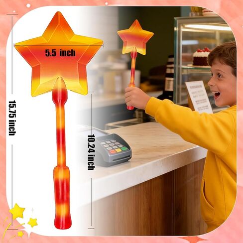 Credit Card Wand, Tap to Pay Wand, Magic Wand Credit Card Holder, Fairy Pay Wand - 3D Printed Contactless Payment Card Holder, Star Magic Fairy Wand for Easy NFC Checkout Debit & Credit Card Accessory (Pink-orange) in Saudi Arabia
