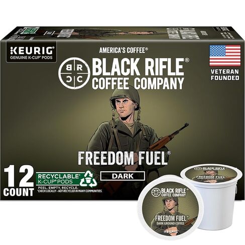 Black Rifle Coffee Company Freedom Fuel (Dark Roast Coffee Pods) Single Serve Pods, Dark and Bold Flavor, Helps Supports Veterans and First Responders, 12 Count in Saudi Arabia
