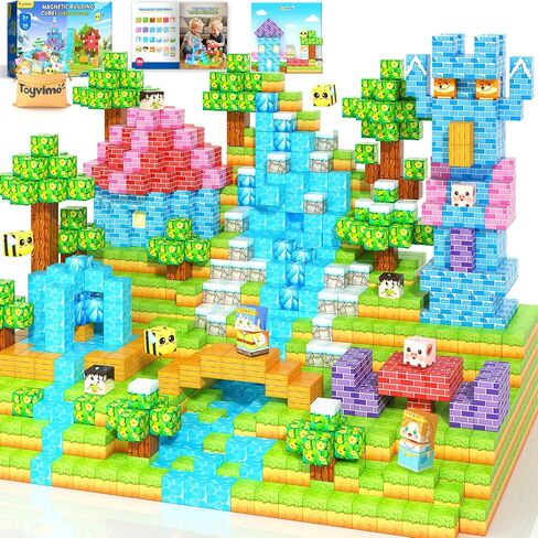 200PCS Magnetic Blocks Toys for Kids Ages 3-5 6-8 8-12 with Magnetic Board Sensory Kids Toys Stacking Blocks, Build Mine Magnet World-3 4 5 6 7 8 9 10 Year Old Boy Girls Birthday Gifts in Kuwait