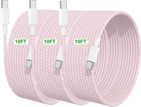 Cabepow 2 Pack 60W Apple USB C to USB C Cable 10ft,Long Braided iPhone 15 Charger Cord Type C to Type C Fast Charging Cable for iPhone 15,15 Pro,15 Pro Max,15 Plus,MacBook Air/Pro,iPad Pro-Blue in Saudi Arabia