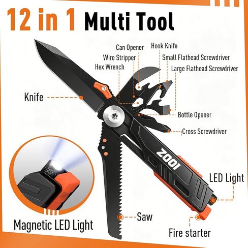ZOOI Stocking Stuffers for Adults Men, LED Flashlight Gloves, Christmas Gifts for Men Who Have Everything, Mens Gifts for Dad, Husband, Him, Cool Gadgets for Men, Tools for Men Camping Accessories in Kuwait