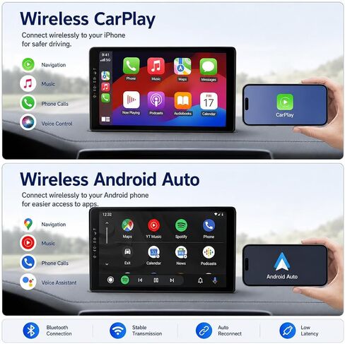 ASURE Android Car Stereo Radio لـ Nissan Rogue X-Trail Qashiqai 2014-2018،10.1 بوصة 4Core 2G+32G CARPLAY WIROID Android Auto Auto Auto Mavigation GPS GPS مع 1280 × 800 HD شاشة اللمس in Kuwait