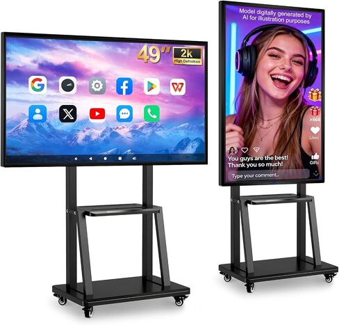 Smart Board Collaboration Hub ، شاشة Digital Digital Interactive Whiteboard مع شاشة تعمل باللمس 4K ، نظام مزدوج ، لوح SMARTING Electronic for Classroom Office Home (شملت الجدار) in Kuwait