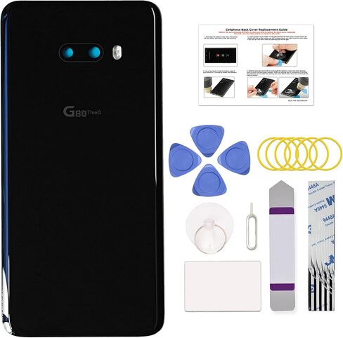 Compatible with LG G8X ThinQ Back Cover Replacement, G8X LMG850EMW LM-G850 901LG Back Housing Door with Pre-installed Camera Lens for All Carriers, Includes Repair Tools & Instruction, Aurora Black in Kuwait