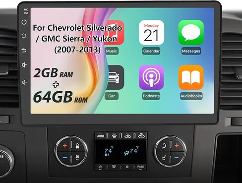 Android 13 [2G+32G] Car Radio for GMC Sierra Yukon Chevrolet Buick Chevy Silverado,10 Inch Touch Screen Stereo with GPS WiFi SWC Wireless Apple CarPlay Android Auto in Kuwait