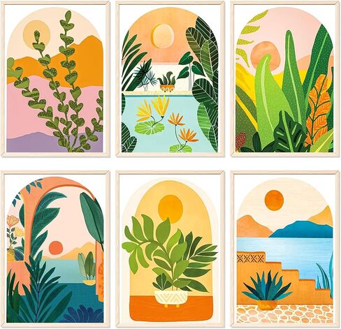 YALKIN 6 Packs Paint by Number Kits for Adults Beginners, DIY Acrylic Painting by Number Kits on Canvas Without Frame, Cocktail Adults Paint by Number for Home Wall Decor Gifts 20x30CM/7.8x11.8IN in Kuwait