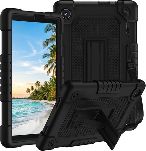 للحصول على علامة تبويب TCL 8 wifi 9132x / tab 8 LE 9137W لـ TCL Tab 8 Plus 8 "Tablet Case Model 9138S Cashproof مع حزام كتف ناعم السيليكون الصلب الظهر الوعرة الكاملة للأطفال - Redblack in Kuwait