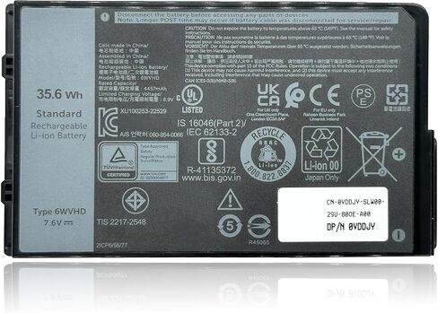 07KRV استبدال بطارية الكمبيوتر المحمول لـ Dell Latitude 5430 5530 Precision 3570 P104F P104F005 P137G P137G004 Series M69D0 H4PVC 0H4PVC Y86WG 0Y86WG 08WRCR 078FWY 4FVJG O7KRV ​​15.2V 58WH in Kuwait