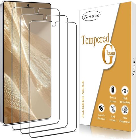 Kesuwe [3 Pack] واقي شاشة الخصوصية لـ Samsung Galaxy S25 Plus ، يدعم بصمات الأصابع ، ومكافحة الجاسوس ، ومضاد للخدش ، وخالية من الفقاعة in Kuwait