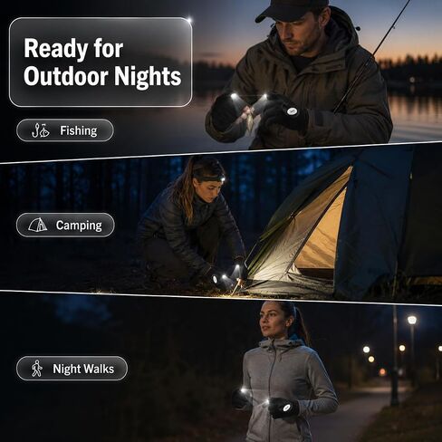 Mylivell Handsfree LED Flashlight Gloves, Fathers Day dad Gifts for Fishing dad, Camping Flashlight Gadgets for Men, Gloves with Lights for Working on Cars, Handy Mens Gifts, Mens Tools Gifts in Kuwait