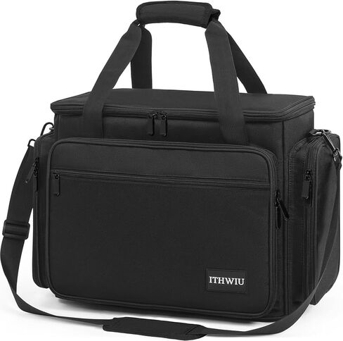 Sewing Machine Carrying Case with Multiple Side Zipper Storage Pockets for Accessories, Universal Tote Storage Bag Compatible with Most Standard Singer, Brother, Janome, Black in Kuwait