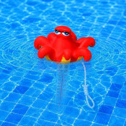 XY-WQ Floating Pool Thermometer, Large Size Easy Read for Water Temperature with String - Swimming Pools, Spas, Hot Tubs, Ponds (Octopus) in Kuwait
