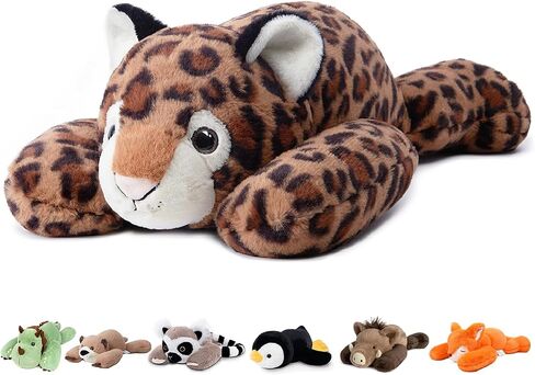 Niuniu Daddy 20" Weighted Stuffed Plush Animal for Kids Adults (Stuffed Leopard 3.3 Pound) in Kuwait