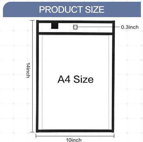 50 Pack Job Ticket Holders, Black 14 x 10 Inch Reusable Dry Erase Pocket with Strap Work Order Plastic Sleeves Shop Ticket Dry Erase Sheet Protectors for Teacher Classroom Office in Kuwait