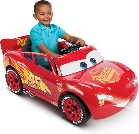 Huffy Lightning McQueen 6V Ride-On Toy Car with Headlights & Engine Sounds, Foot Pedal Drive, Up to 2.5 MPH, Ages 3–7 in Saudi Arabia