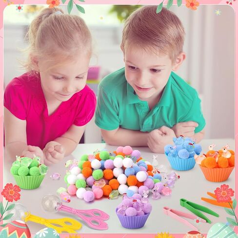 195 Pcs Halloween Sensory Bin Filler Sensory Bin Items Fine Motor Toys Counting Sorting 120 Pom Pom 44 Halloween Skulls 4 Sorting Cups 4 Tweezers 2 Scissors Clips for Preschool Early Education in Saudi Arabia