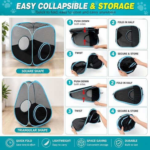 Guinea Pig Playpen with Tunnel, Breathable & Transparent Rabbit Playpen Pop Open Tent with Tube for Dwarf Rabbits,Ferret, Small Animal Playpens Bunny Tunnels Exercise Play Indoor or Outdoor in Kuwait