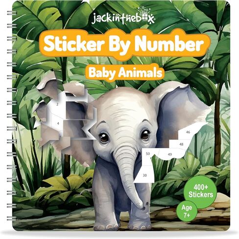 jackinthebox Sticker by Number Book, 12 Scenes Puzzle Paint by Sticker Book + Colouring Pages, Gifts for Birthday, Party Favor Toys for Girls, Arts & Crafts for Kids Age 7 8 9 10 - Little Fashionista in Kuwait