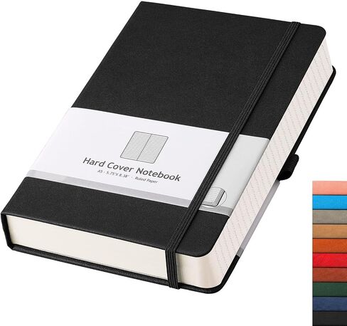 AHGXG Lined Journal Notebook - 320 Numbered Pages Thick Journal for Writing A5 College Ruled Notebook, 100gsm Lined Paper, Leather Hardcover, for Women Men Work Office School, 5.75'' X 8.38''-Green in Kuwait